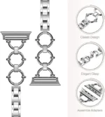 بند اپل واچ فلزی طرح رینگی Gucci design (کدw5010) - Image 4