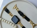 بند اپل واچ کارتیر استیل و چرم سگک دلفینی (کدw5014) - Image 9