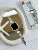 بند اپل واچ ون کلیف استیل + گارد نگینی (کدw5040) - Image 2