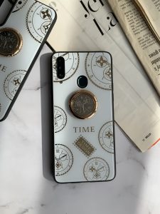 قاب موبایل آیفون ساعت آیینه نگین دار - تصویر 3