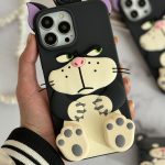 قاب موبایل آیفون گربه سیبیلو شرور پا استندشو