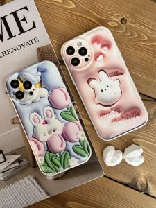 قاب موبایل آیفون شکار خرگوش سه بعدی محافظ لنزدار