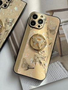 قاب موبایل سامسونگ پروانه نگین دار سواروسکی استندشو - تصویر 3