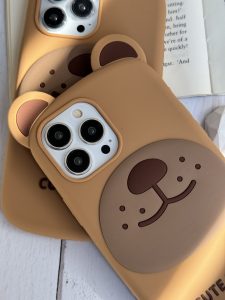 قاب موبایل آیفون خرس بانمک سیلیکونی همراه آویز ست - تصویر 2