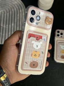 قاب موبایل آیفون جاکارتی خرسی بند ست - تصویر 2