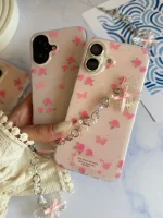 قاب Pink Flower Butterfly با آویز (کدC2116)