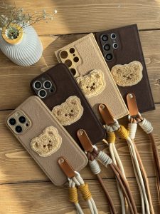 قاب موبایل سامسونگ خرس دوست داشتنی محافظ لنز + بندست - تصویر 2