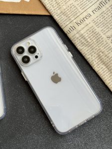 قاب موبایل آیفون ادویا پشت طلق لبه ژله ای بیرنگ