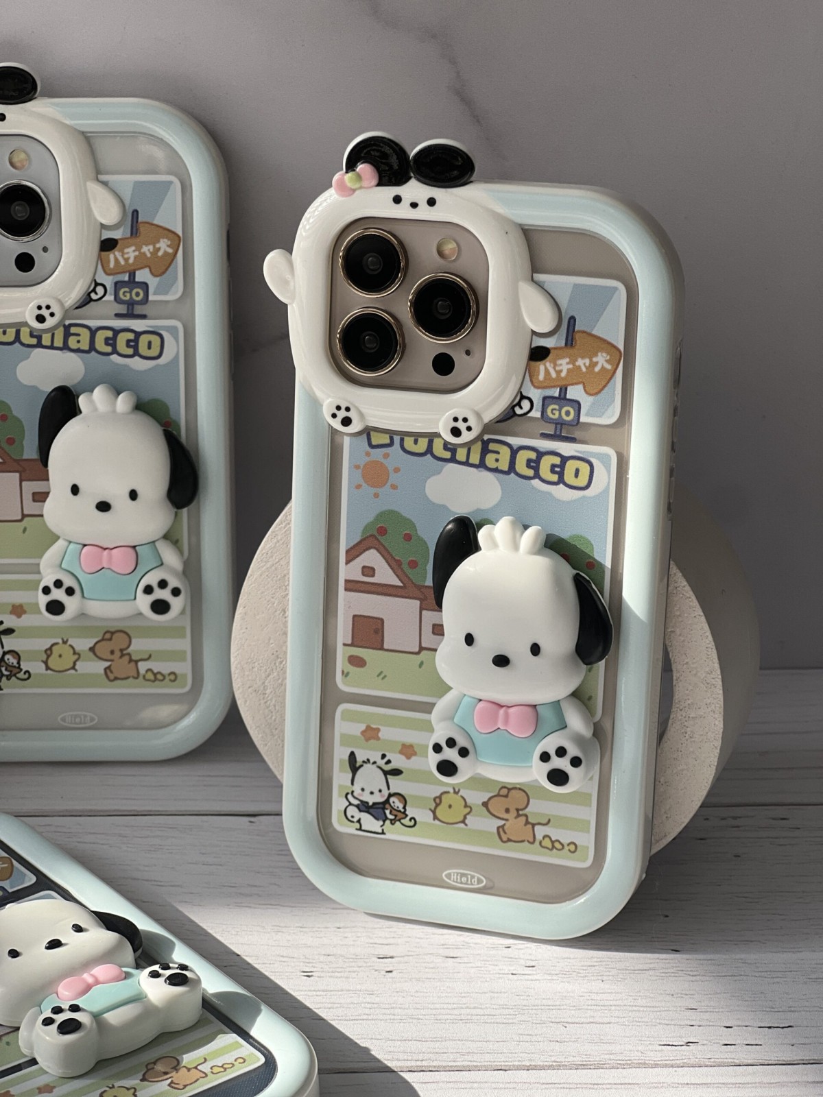 قاب موبایل آیفون سگ نگهبان پوچاکوی برجسته دوربین طرح دار