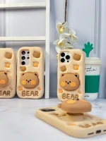 قاب Bear سیلیکونی استند شو آیفون ، سامسونگ ، شیائومی (کدC1519) - تصویر 5