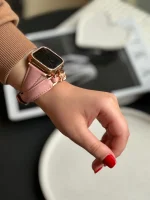 بند اپل واچ چرم کارتیر سانتوس همراه با گارد نگین دار (کدw5008) - تصویر 4