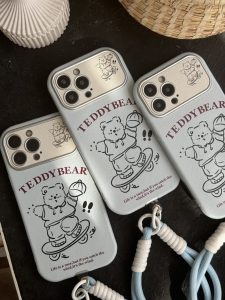 قاب موبایل آیفون خرس تدی اسکیت سوار (بدون بند) - تصویر 2