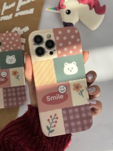 قاب موبایل آیفون شاخه گل ارغوانی محافظ لنزدار