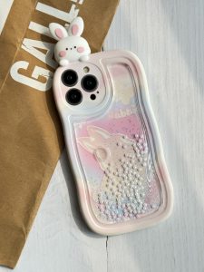 قاب موبایل آیفون خرگوش آکواریومی سیلیکونی سفید - تصویر 2