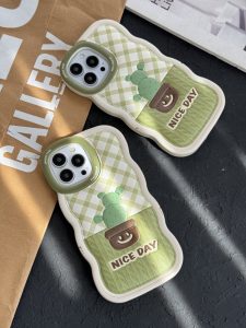 قاب موبایل آیفون کاکتوس سبز روز خوب پایه استندشو - تصویر 2