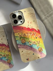 قاب موبایل آیفون خرگوش رنگین کمانی