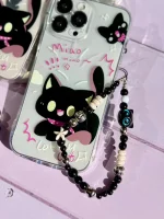 قاب گربه مشکی گوش دار با آویز (کدC2131) - تصویر 3