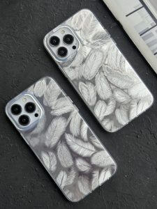 قاب موبایل آیفون پر مرغ عشق نقره ای هلوگرامی - تصویر 3