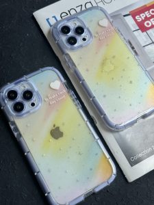 قاب موبایل آیفون ستاره رنگین کمانی شفاف - تصویر 3