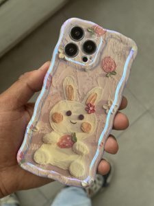 قاب موبایل آیفون خرگوش آبرنگی سه بعدی - تصویر 3