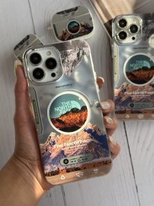 قاب موبایل آیفون موزیکال نورث فیس ( The North face ) کرومی - تصویر 2