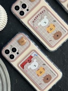 قاب موبایل آیفون جاکارتی خرسی بند ست - تصویر 3