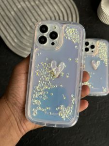 قاب موبایل آیفون قلب کریستالی آکواریومی