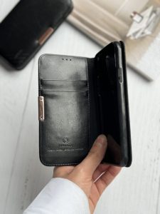 قاب موبایل آِفون کیف چرم جاکارتی دار جنیون لدر - تصویر 3