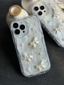 قاب موبایل آیفون پاپیون صدفی برجسته - تصویر 2