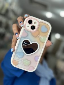 قاب موبایل آیفون قلب رنگارنگ کالر آیینه ای - تصویر 2