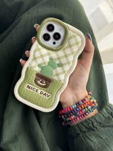 قاب موبایل آیفون کاکتوس سبز روز خوب پایه استندشو - تصویر 3