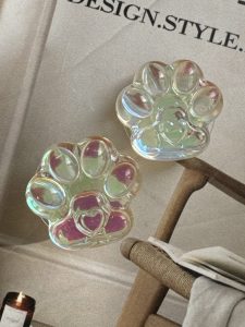 پاپ سوکت پنجه گربه هلوگرامی شیشه ای