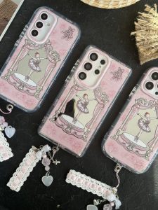 قاب موبایل ( آیفون - سامسونگ ) دختر بالرین جعبه موزیکال بند ست - تصویر 2