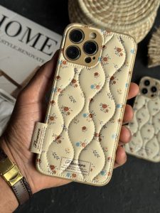 قاب موبایل آیفون گل رزالین پافری بالشتی - تصویر 2