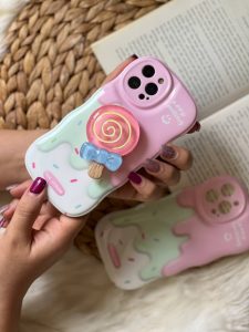 قاب موبایل آیفون شکلات کندی + پاپسوکت آبنبات - تصویر 2