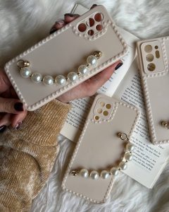 قاب موبایل سامسونگ مروارید صدفی محافظ لنزدار