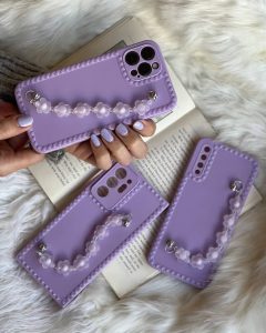 قاب موبایل سامسونگ گل لوندر بندی یاسی