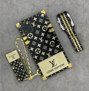 قاب موبایل سامسونگ لویی ویتون گلد بلک صندوقی فونتی + آویزست - تصویر 2