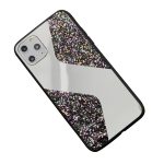 قاب موبایل آیفون طرح سواروسکی موج دار آینه و نگین - تصویر 3