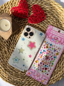 قاب موبایل آیفون ستاره های شنی به همراه صفحه کریستالی چسبی