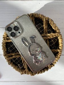 قاب موبایل آیفون خرگوش پولکی آکواریومی اکلیلی محافظ لنزدار - تصویر 3