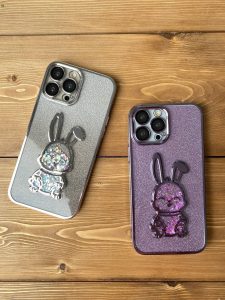 قاب موبایل آیفون خرگوش پولکی آکواریومی اکلیلی محافظ لنزدار - تصویر 2