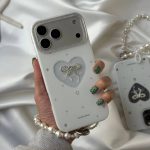 قاب موبایل قلب و پاپیون شاین اکلیلی + بندست - تصویر 2