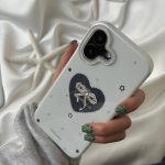 قاب موبایل قلب و پاپیون شاین اکلیلی + بندست - تصویر 4