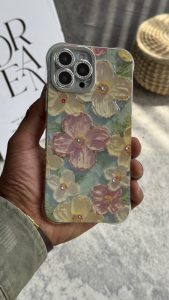 قاب موبایل ( آیفون ) گل همیشه بهار آبرنگی - تصویر 2