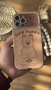 قاب موبایل آیفون کیوت پاپی چرم قهوه ای سنگشور