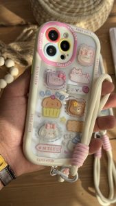 قاب موبایل آیفون خرس و خرگوش کندی سوییت - تصویر 3