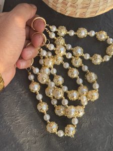 بند و آویز گوی مرواریدی ستاره طلایی - تصویر 2