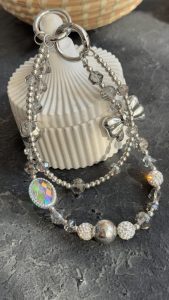 بند و آویز نگین انگشتری درشت پاپیون نقره ای