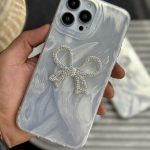 قاب موبایل آیفون پاپیون نگین دار بزرگ